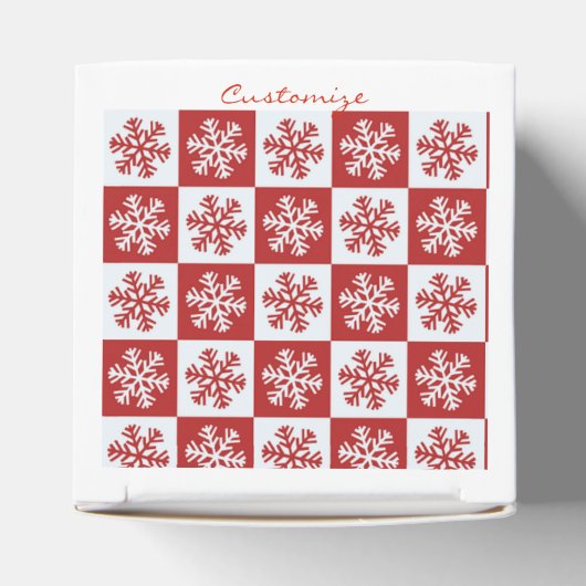 Schneeflockenmuster Rot/Weiß-Karo Thunder_Cove Geschenkschachtel (Oben)