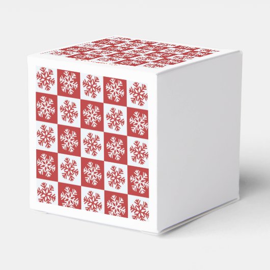 Schneeflockenmuster Rot/Weiß-Karo Thunder_Cove Geschenkschachtel (Rückseite)