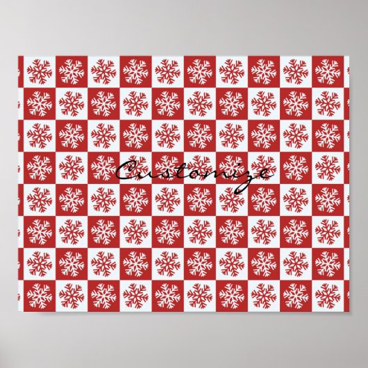 Schneeflockenmuster Rot/Weiß-Karo Thunder_Cove Poster (Vorne)