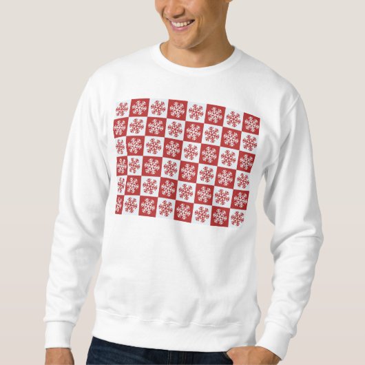 Schneeflockenmuster Rot/Weiß-Karo Thunder_Cove Sweatshirt (Vorderseite)