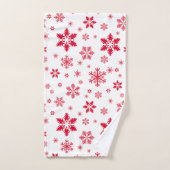 Schneeflockenmuster, Rote Schneeflocken, Schnee, W Badhandtuch Set (Handtuch)