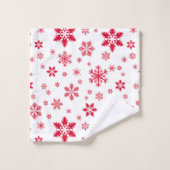 Schneeflockenmuster, Rote Schneeflocken, Schnee, W Badhandtuch Set (Waschlappen)