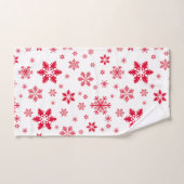 Schneeflockenmuster, Rote Schneeflocken, Schnee, W Badhandtuch Set (Handtuch)