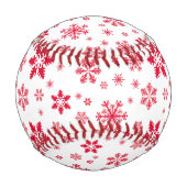 Schneeflockenmuster, Rote Schneeflocken, Schnee, W Baseball (Vorderseite)