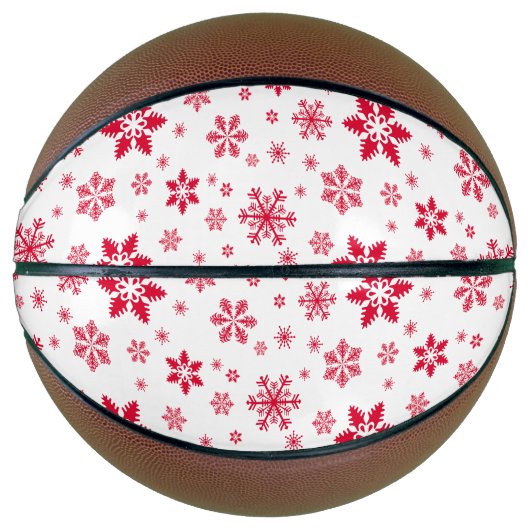 Schneeflockenmuster, Rote Schneeflocken, Schnee, W Basketball (Vorderseite)