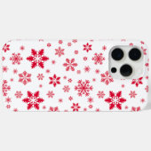 Schneeflockenmuster, Rote Schneeflocken, Schnee, W Case-Mate iPhone Hülle (Rückseite (Horizontal))