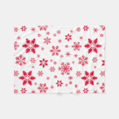 Schneeflockenmuster, Rote Schneeflocken, Schnee, W Fleecedecke (Vorderseite (Horizontal))