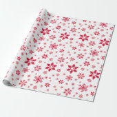 Schneeflockenmuster, Rote Schneeflocken, Schnee, W Geschenkpapier (Ungerollt)