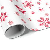Schneeflockenmuster, Rote Schneeflocken, Schnee, W Geschenkpapier (Rolleneckpunkt)