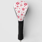 Schneeflockenmuster, Rote Schneeflocken, Schnee, W Golf Headcover (Vorderseite)