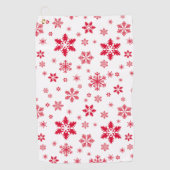 Schneeflockenmuster, Rote Schneeflocken, Schnee, W Golfhandtuch (Vorderseite)