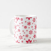Schneeflockenmuster, Rote Schneeflocken, Schnee, W Kaffeetasse (Vorderseite Links)