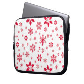 Schneeflockenmuster, Rote Schneeflocken, Schnee, W Laptopschutzhülle (Vorderseite Links)