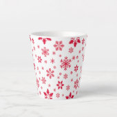 Schneeflockenmuster, Rote Schneeflocken, Schnee, W Milchtasse (Vorderseite)