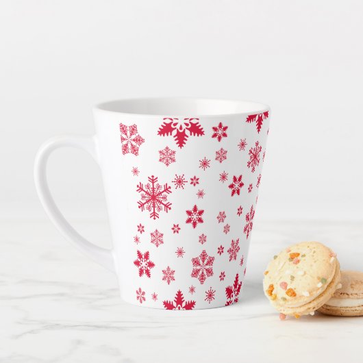 Schneeflockenmuster, Rote Schneeflocken, Schnee, W Milchtasse (Beispiel)