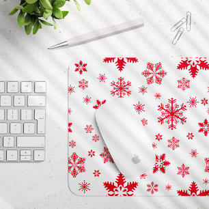 Schneeflockenmuster, Rote Schneeflocken, Schnee, W Mousepad