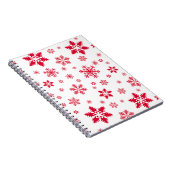 Schneeflockenmuster, Rote Schneeflocken, Schnee, W Notizblock (Rechte Seite)