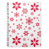 Schneeflockenmuster, Rote Schneeflocken, Schnee, W Notizblock (Vorderseite)