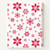 Schneeflockenmuster, Rote Schneeflocken, Schnee, W Notizblock (Rückseite)