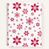 Schneeflockenmuster, Rote Schneeflocken, Schnee, W Notizblock (Vorderseite)