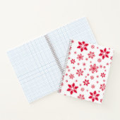 Schneeflockenmuster, Rote Schneeflocken, Schnee, W Notizblock (Innenseite)