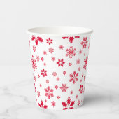 Schneeflockenmuster, Rote Schneeflocken, Schnee, W Pappbecher (Rückseite)