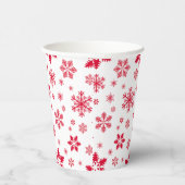 Schneeflockenmuster, Rote Schneeflocken, Schnee, W Pappbecher (Rechts)