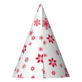 Schneeflockenmuster, Rote Schneeflocken, Schnee, W Partyhütchen (Rückseite)