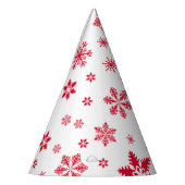 Schneeflockenmuster, Rote Schneeflocken, Schnee, W Partyhütchen (Links)