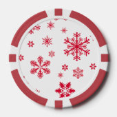 Schneeflockenmuster, Rote Schneeflocken, Schnee, W Pokerchips (Vorderseite)