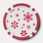 Schneeflockenmuster, Rote Schneeflocken, Schnee, W Pokerchips (Rückseite)
