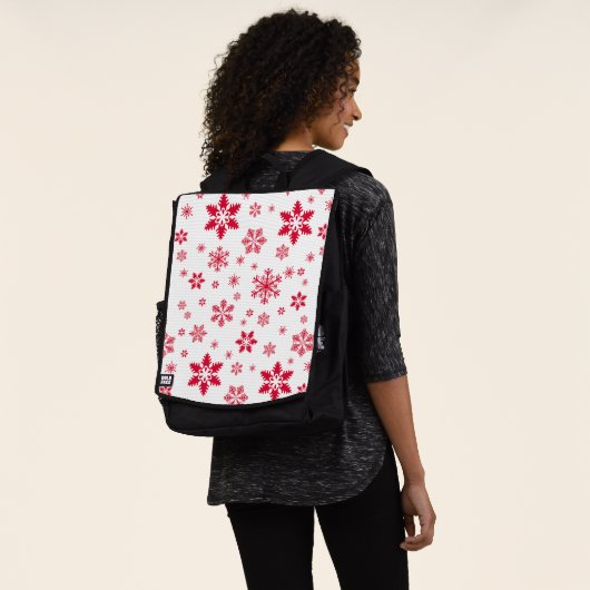 Schneeflockenmuster, Rote Schneeflocken, Schnee, W Rucksack (Ausgewaschen)