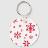Schneeflockenmuster, Rote Schneeflocken, Schnee, W Schlüsselanhänger (Vorderseite)