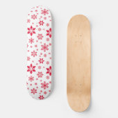 Schneeflockenmuster, Rote Schneeflocken, Schnee, W Skateboard (Vorderseite)