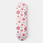 Schneeflockenmuster, Rote Schneeflocken, Schnee, W Skateboard (Vorderseite)