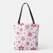 Schneeflockenmuster, Rote Schneeflocken, Schnee, W Tasche (Rückseite)