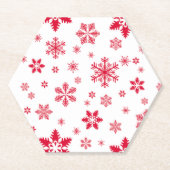 Schneeflockenmuster, Rote Schneeflocken, Schnee, W Untersetzer (Vorderseite)