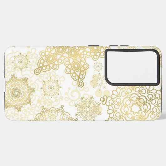 Schneeflockenmuster Samsung Galaxy Hülle (Linke Seite)