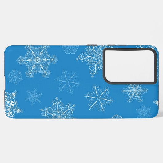 Schneeflockenmuster Samsung Galaxy Hülle (Linke Seite)