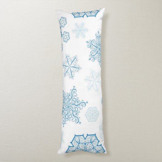 Schneeflockenmuster Seitenschläferkissen (Rückseite (Vertikal))