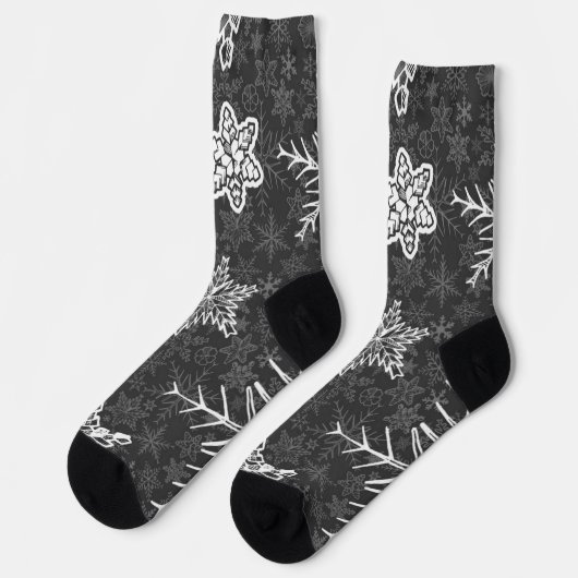 Schneeflockenmuster Socken (Linkes Detail)