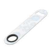 Schneeflockenmuster Speed Flaschenöffner (Rückseite Schrägansicht)