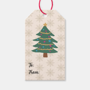 Schneeflockenmuster Weihnachtsbaum Geschenkanhänger