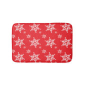 Schneeflockenmuster, weiße Schneeflocken, Schnee,  Badematte (Vorderseite)