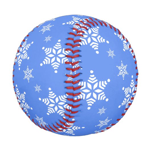 Schneeflockenmuster, weiße Schneeflocken, Schnee, Baseball (Schrägansicht)