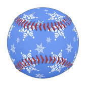 Schneeflockenmuster, weiße Schneeflocken, Schnee, Baseball (Vorderseite)