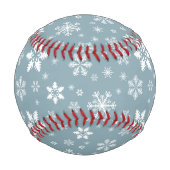 Schneeflockenmuster, weiße Schneeflocken, Schnee,  Baseball (Vorderseite)