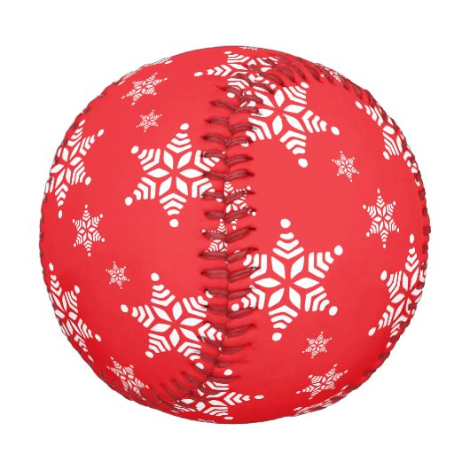 Schneeflockenmuster, weiße Schneeflocken, Schnee,  Baseball (Schrägansicht)