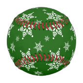 Schneeflockenmuster, weiße Schneeflocken, Schnee,  Baseball (Rückseite)