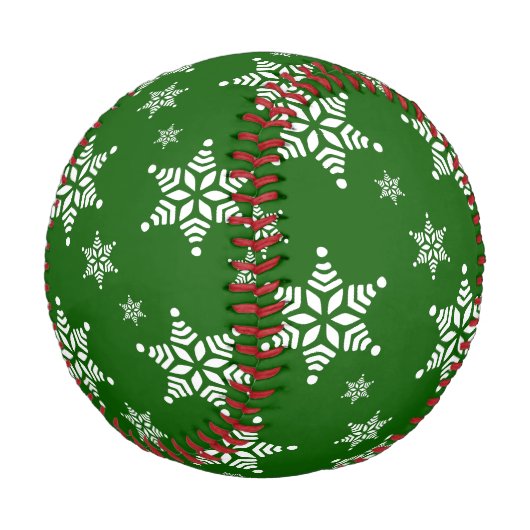 Schneeflockenmuster, weiße Schneeflocken, Schnee,  Baseball (Schrägansicht)